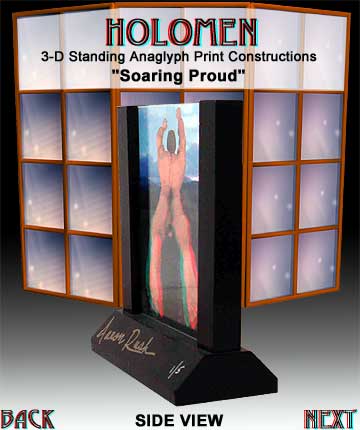 "Soaring Proud" 3D anaglyph standing print construction piece for your cocktail table or nightstand.