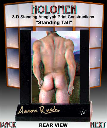 "Standing Tall" Gay, erotic 3D anaglyph standing print construction piece for your cocktail table or nightstand.