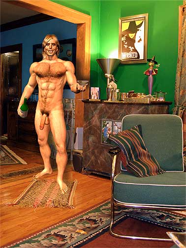 One of the many photos of Aaron in the nude, enjoying his home. From Aaron's Personal, Home Photographs.