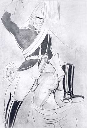  Vintage gay drawing by artist Bellhops