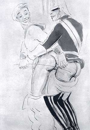  Vintage gay drawing by artist Bellhops