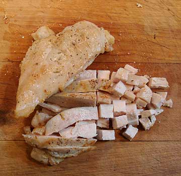 Chicken breasts, cubed
