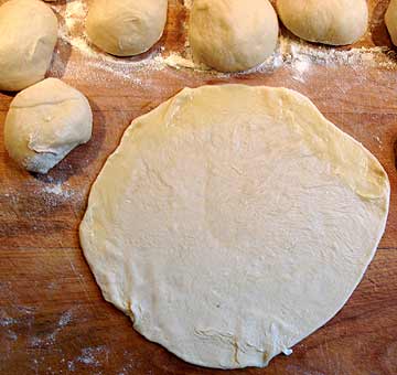 Calzone dough egg wash placement