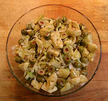 Green Olive and Artichoke Heart Salad finished dish
