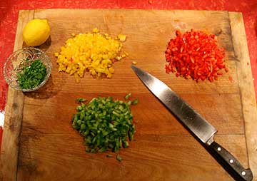 Chopped bell peppers