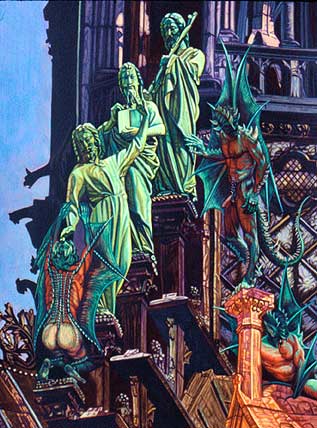Then they Worshipped Idols, Watercolor, prismacolor, artist Bruce Cegur